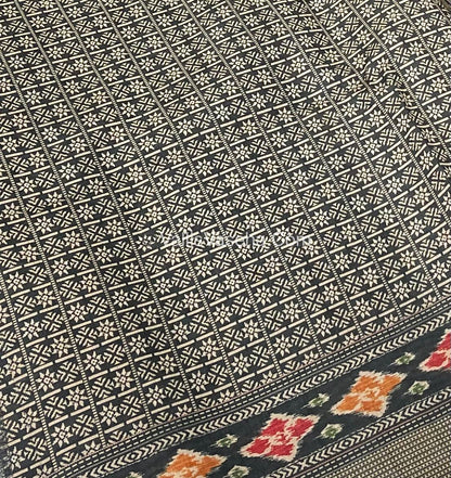 Semi Tussar - Kantha Work Embroidery - Grey Shade - VVSTK001