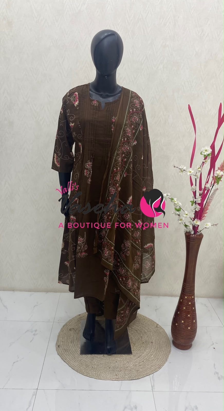 Ready Made | Semi Anarkali Set  (3pc)|Cotton |VVRMS033