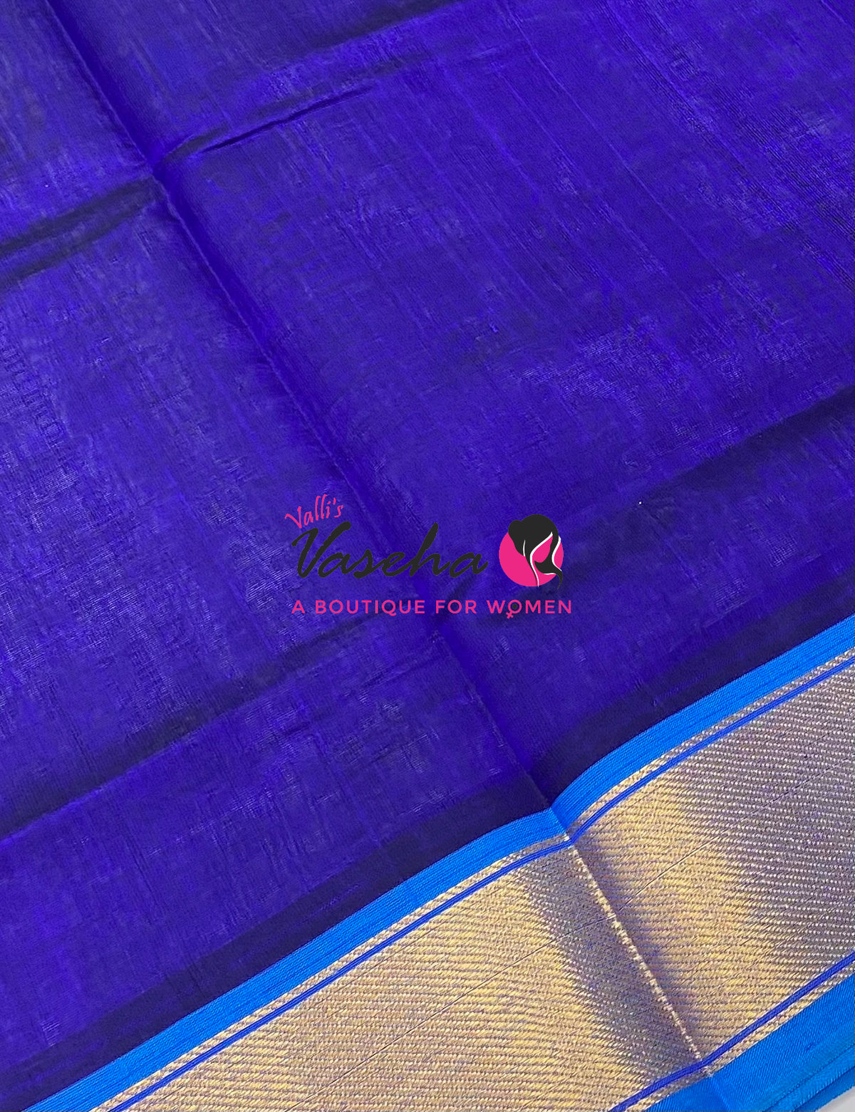 Pure Silk Cotton Sarees - Blue  With Blue - VVPSC003