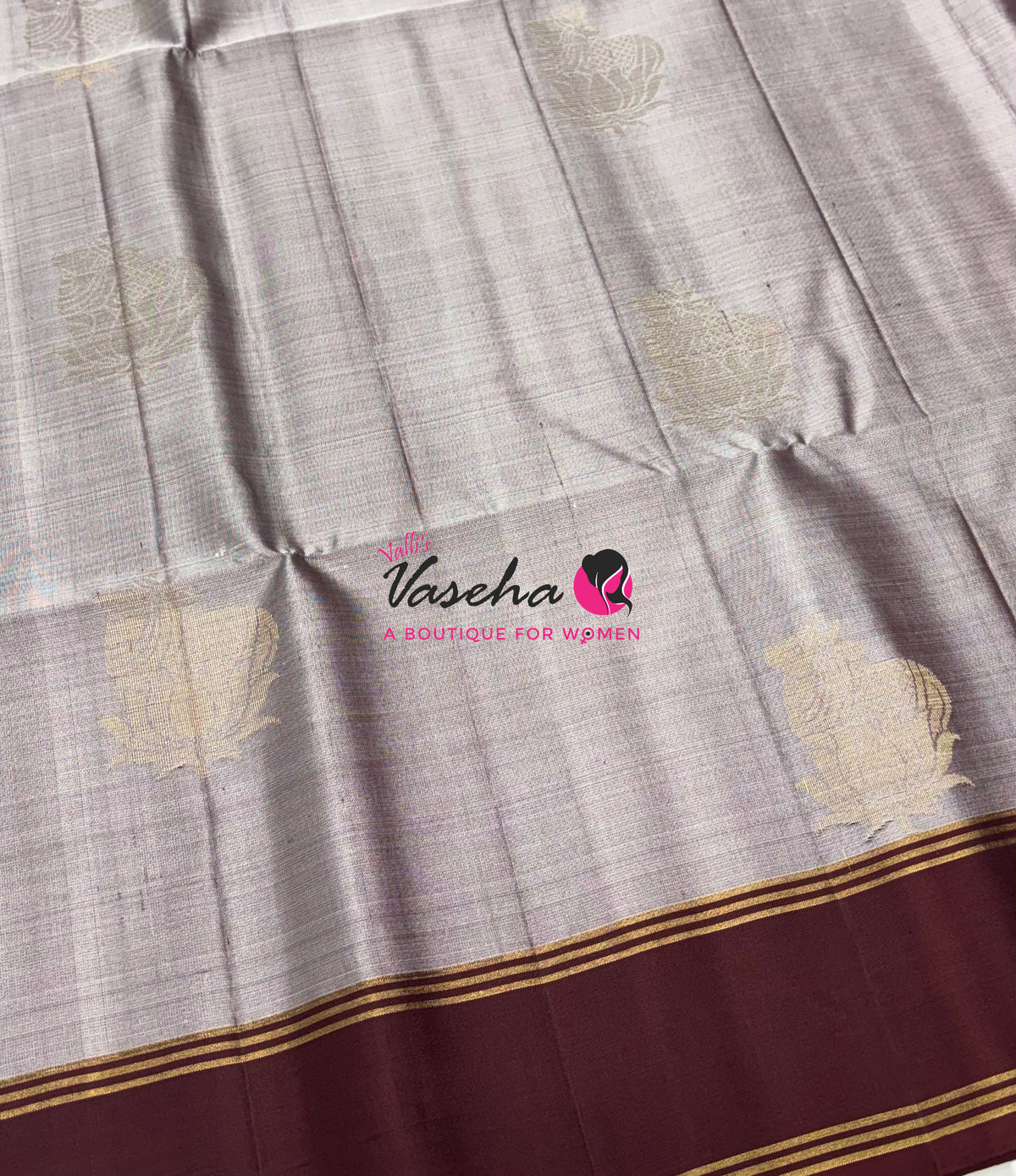 Pure Soft Silk Saree  - Grey & Brown Combo - VVPSS161