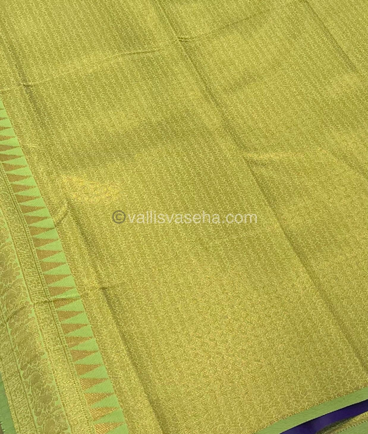 Kanchi Semi Silk - Purple with Green - Mayil & Chakkaram design - VVKSS001