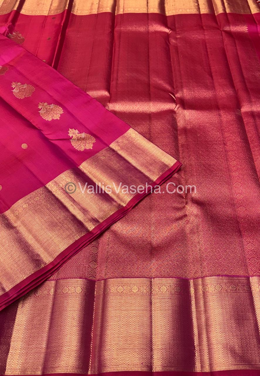 Pure Kanchipuram Silk Saree - Pink  Shade - VVPS045