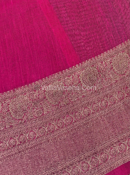 Bamboo Silk Saree -  Green with pink Shade - VVBSS009