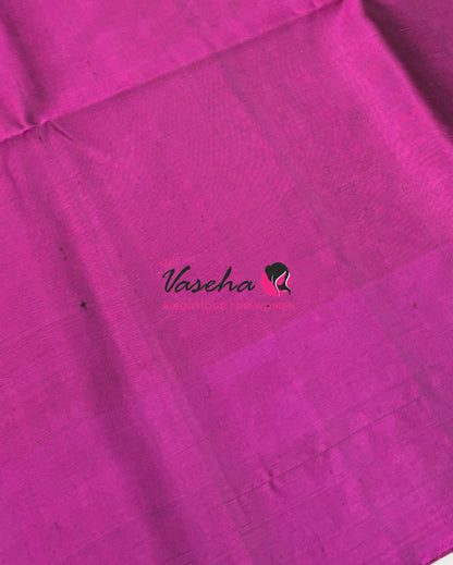 Pure Soft Silk Saree - Mustard Yellow & Pink   - VVPSS091