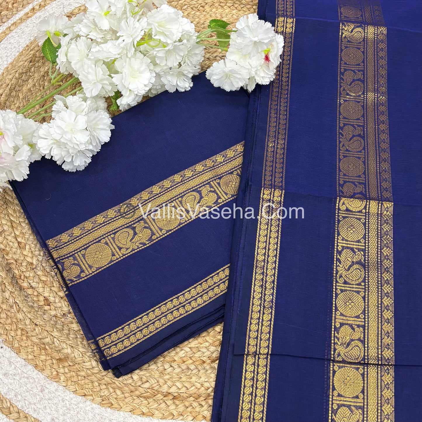 Unstitched Salwar Material -Kanchi Cotton - 2PCS Set - Blue Shade  - VVUKM003
