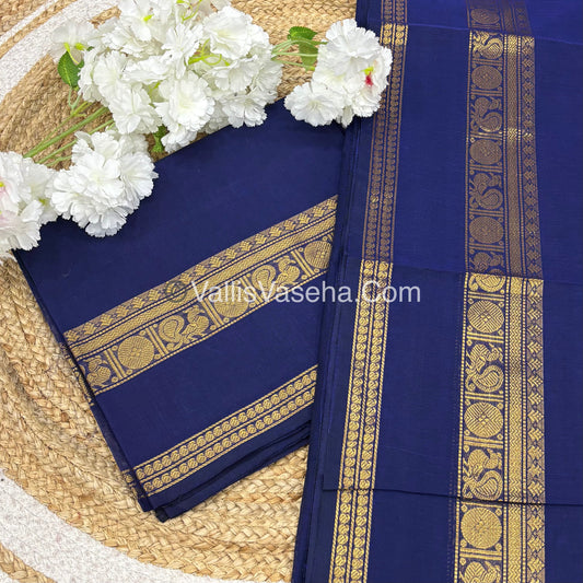 Unstitched Salwar Material -Kanchi Cotton - 2PCS Set - Blue Shade  - VVUKM003