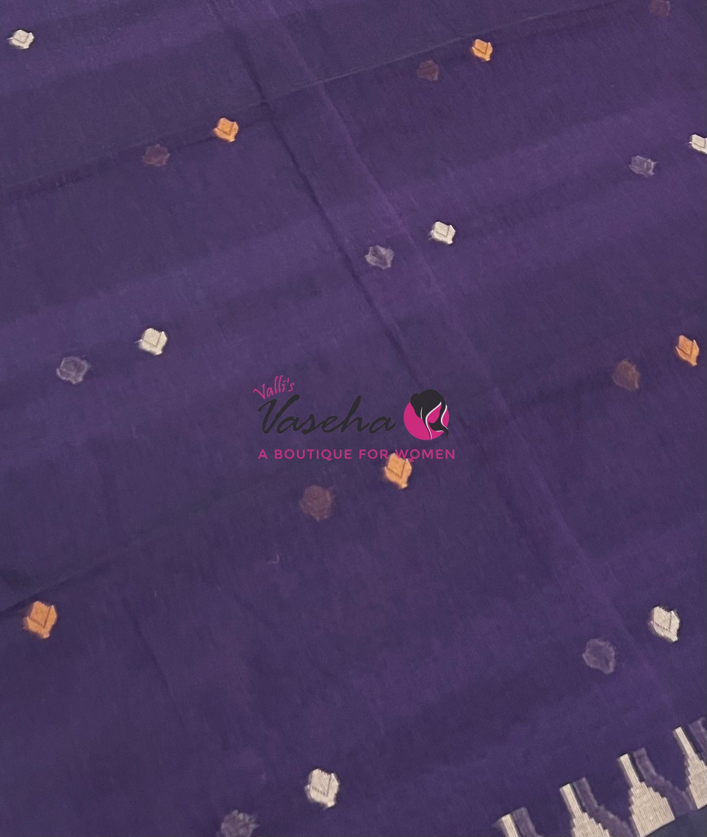 Bengal Kaddhi Cotton Saree | VVBKC001 |Violetish Purple