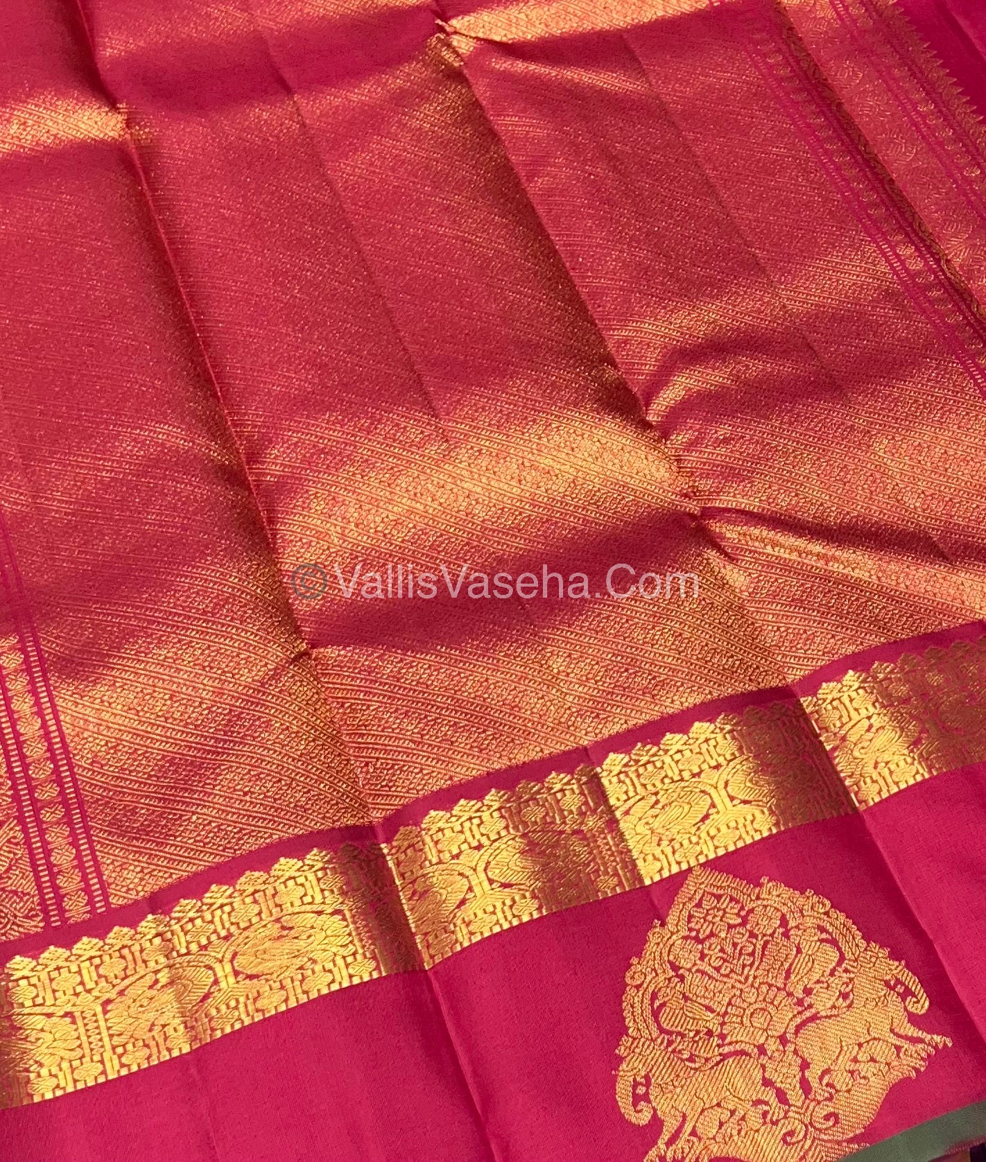 Pure Vintage Korvai Kanchipuram Silk Saree - Yellow & Maroon Combo - VVPS006