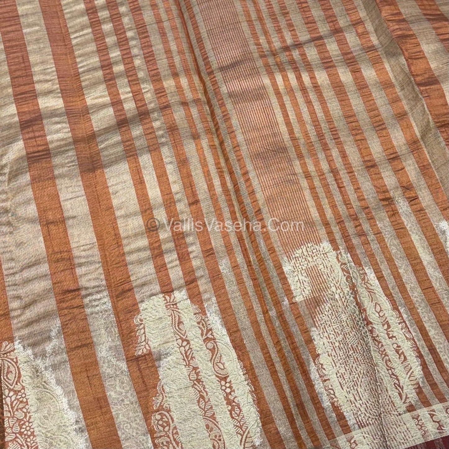 Semi Tussar Silk - Small Mango - Dark Mustard (Honey) Shade - VVSTS002