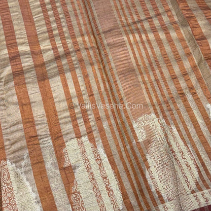 Semi Tussar Silk - Small Mango - Dark Mustard (Honey) Shade - VVSTS002