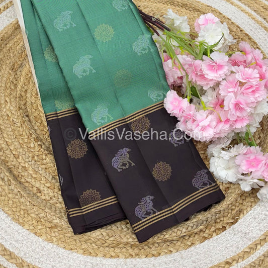 Half Mix - Pure Soft Silk Saree - Long Retta Petta Border with Butta - VVPSS075