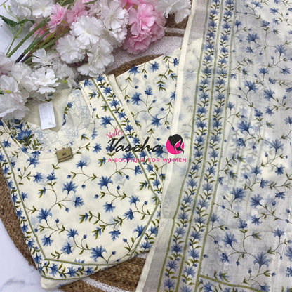 Ready Made | Semi Anarkali Set  (3pc)|Cotton |VVRMS034