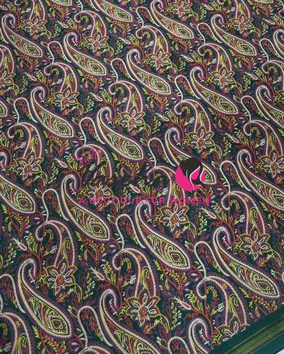 Casual Wear - Fancy Printed Silk  - Black Shade - VVFPS001