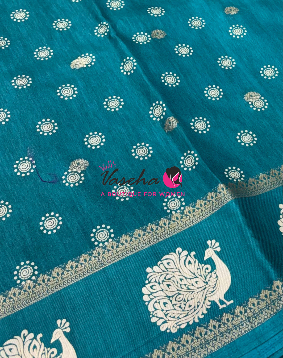 Casual Wear Saree - Semi Binny / Semi Dola Silk - Ramar Greenish Shade - VVSDS007