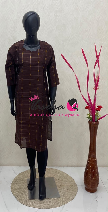 Ready Made - Semi Raw Silk - Kurti - VVSRK003