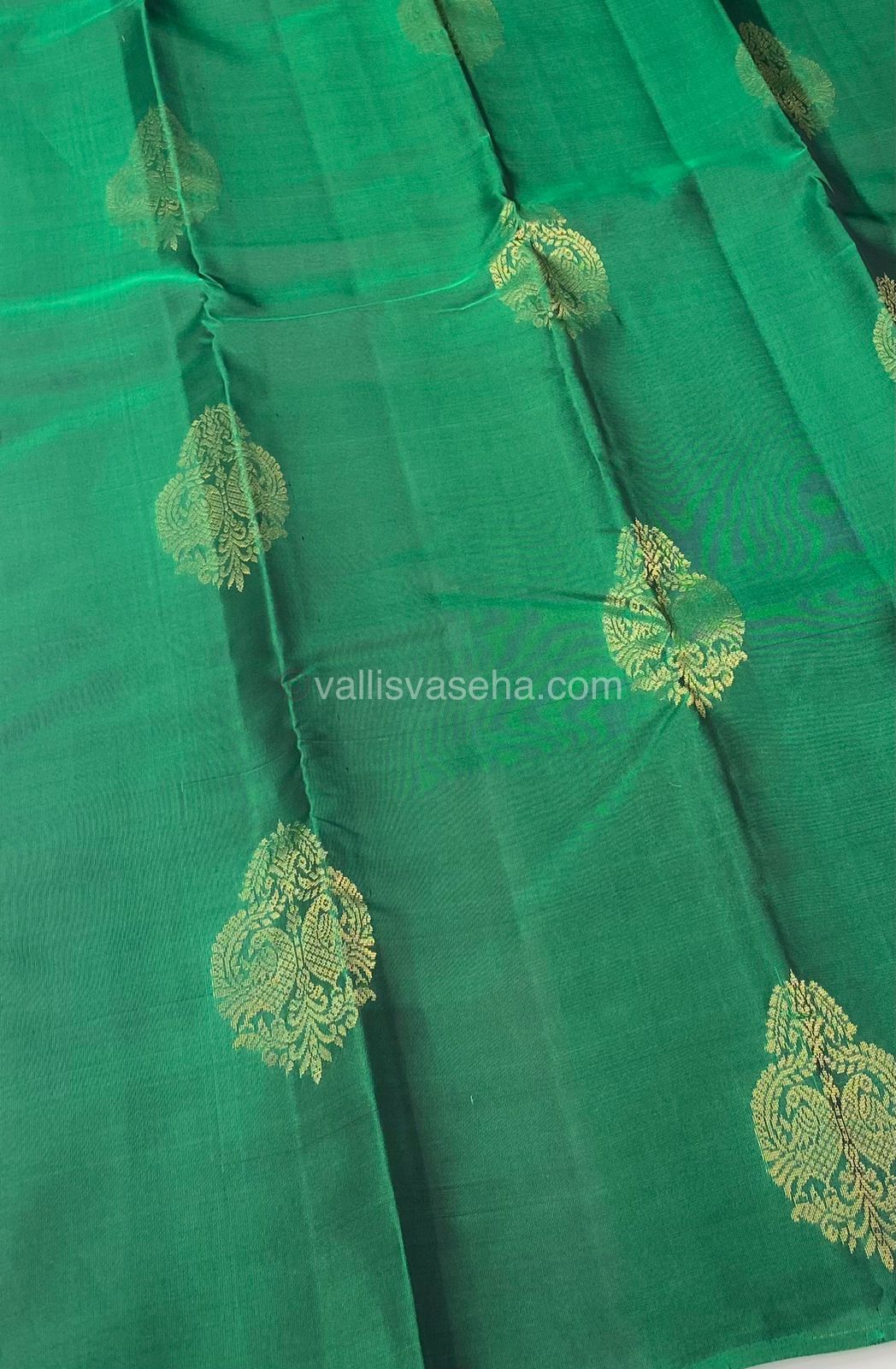 Pure Soft Silk Saree -Double tone Green with Merunish Pink - VVPSS020