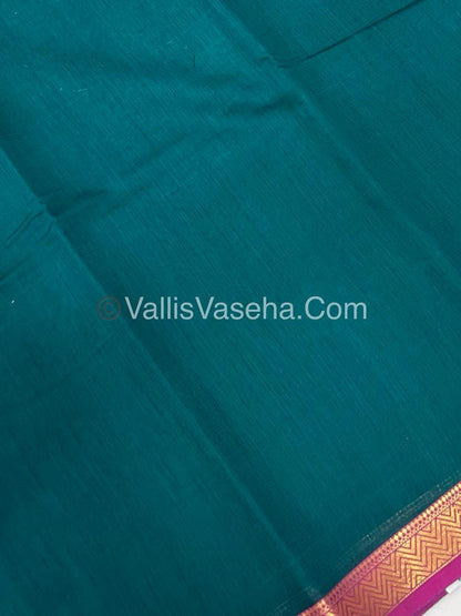 Fancy Mixed Cotton - Ramar Blue With Pink Shade - VVFMC005