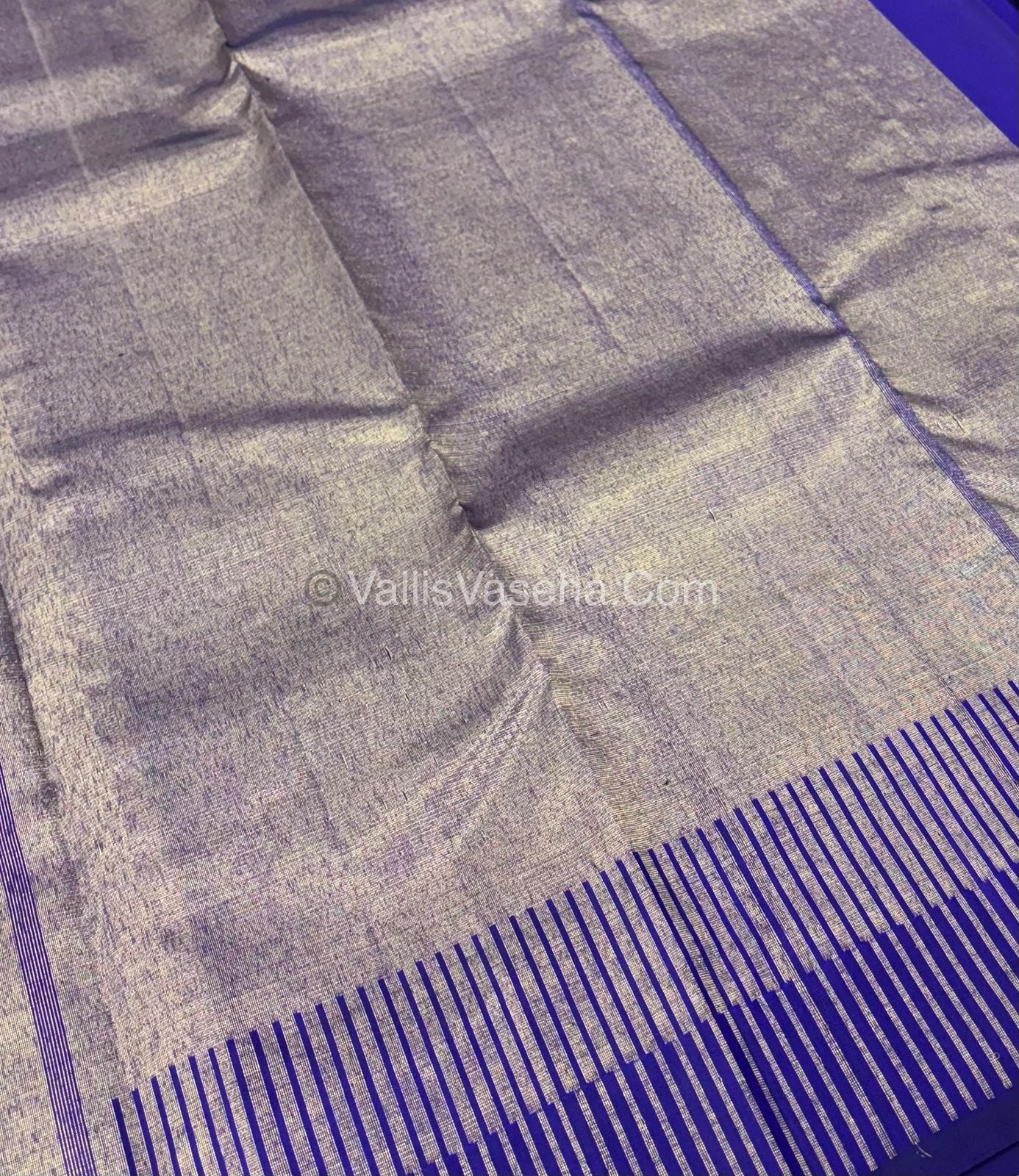 Pure Vintage Kanchipuram Silk Saree  - 8 Kol Weaving - Blue Shade - VVPS019
