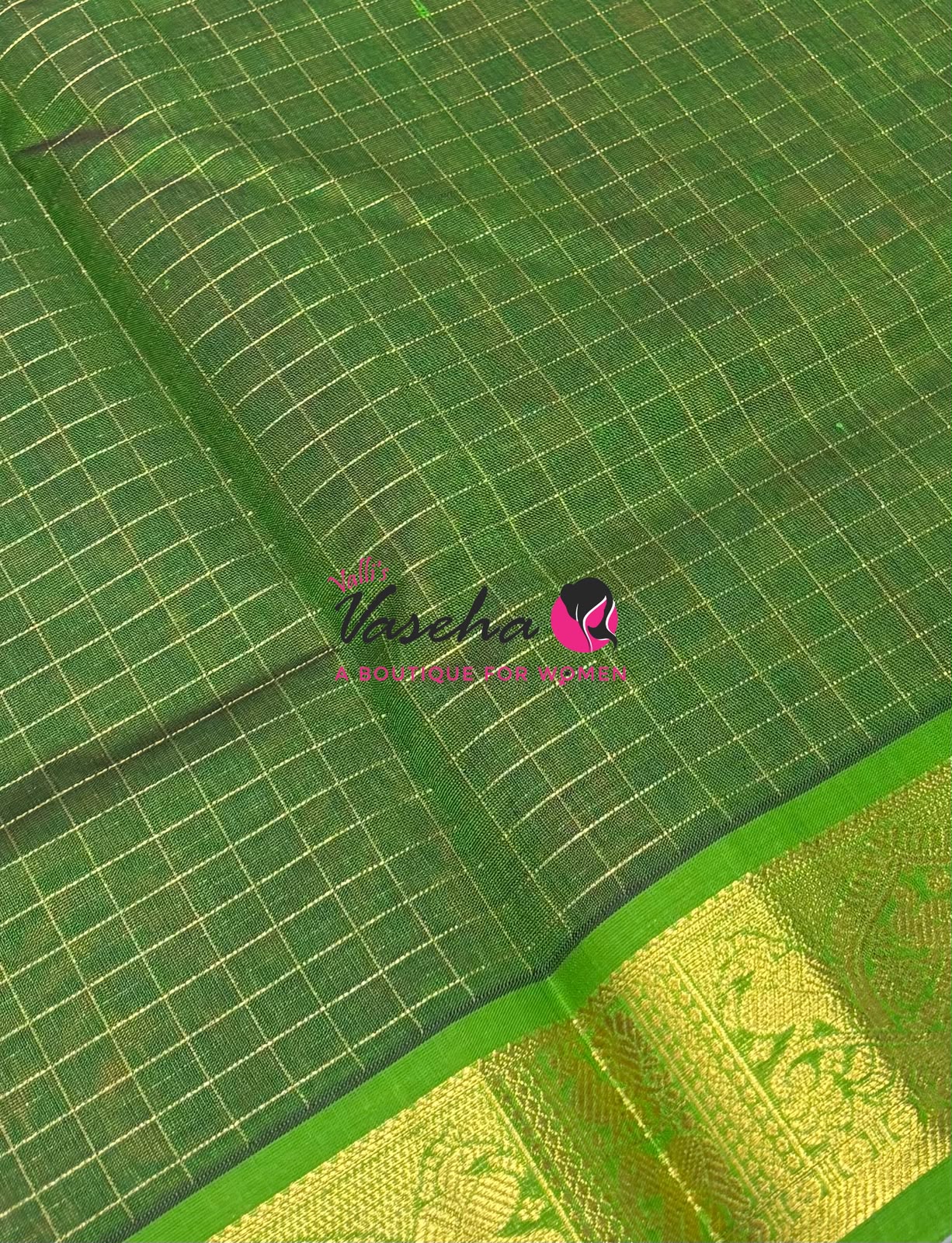 Pure Silk Cotton Saree - Zari Checks - VVCSC001