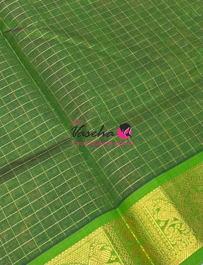 Pure Silk Cotton Saree - Zari Checks - VVCSC001