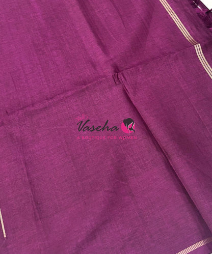 Semi Tussar Silk Saree | Purple Shade |VVSTS049