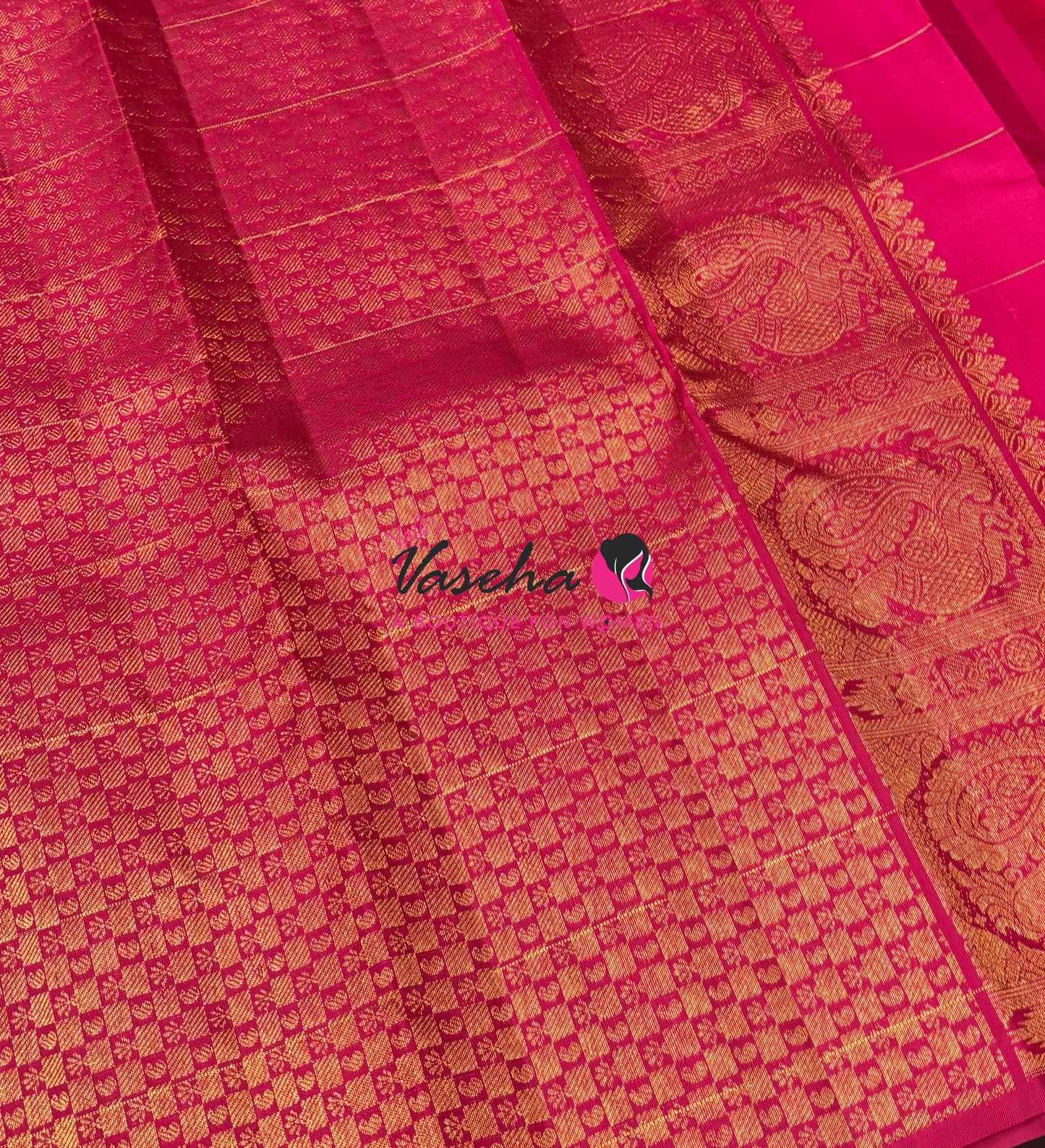 Pure Kanchipuram Silk Saree - Pazhum Pazhamum Checks - VVPS082