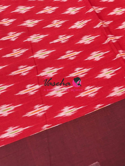 Ikkat Mercerised Cotton Saree - Single Ikkat - VVIKS001