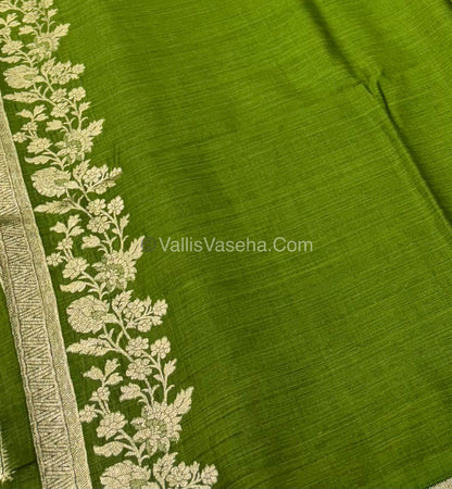 Banarasi - Heritage Silk - Semi Kathan Silk - Dark Green Shade - VVBHS008