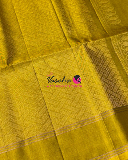 Pure Soft Silk Saree  - Grey & Mustard Yellow Combo - VVPSS138