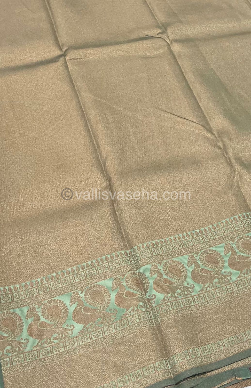 Semi Silk Saree - Kanchi Semi Silk Style - Peacock Border - VVSSS006