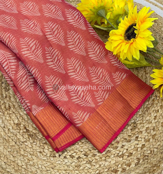 Semi Tussar Silk - Red Shade - VVSTS001