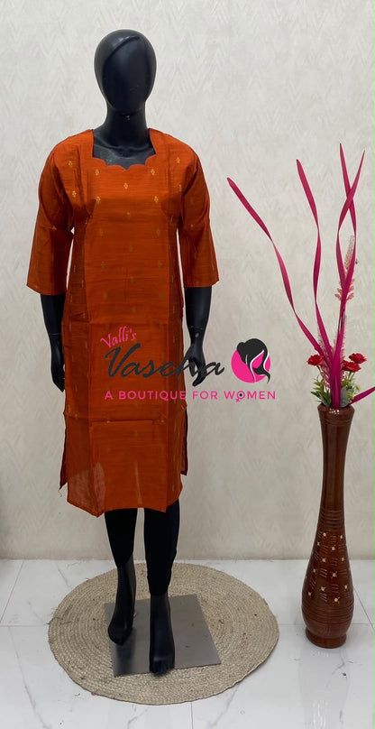 Ready Made - Semi Raw Silk - Kurti - VVSRK003