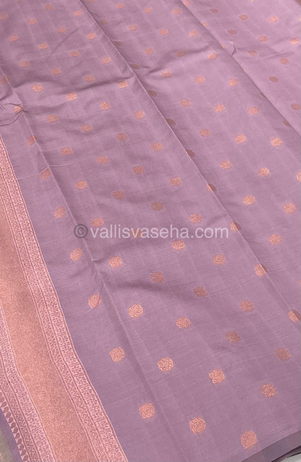 Semi Silk Saree - Kanchi Semi Silk Style - Peacock Border - VVSSS006