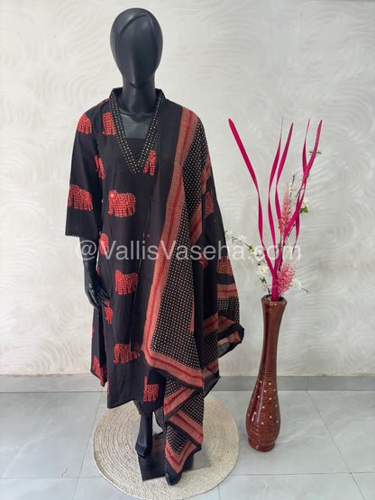 Readymade 3pc Set - Appliqué Work - VVRMS002