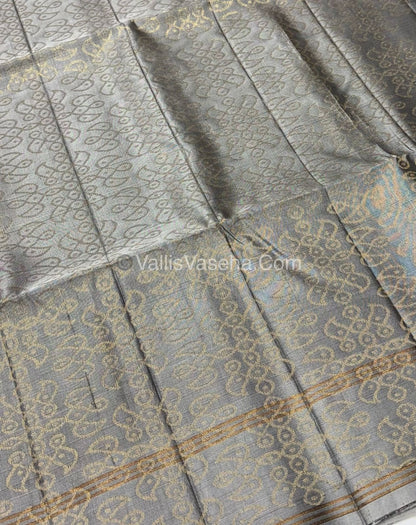 Half Mixed Soft Silk Saree - Kolam Design - Purple & Grey  Shade - VVPSS056