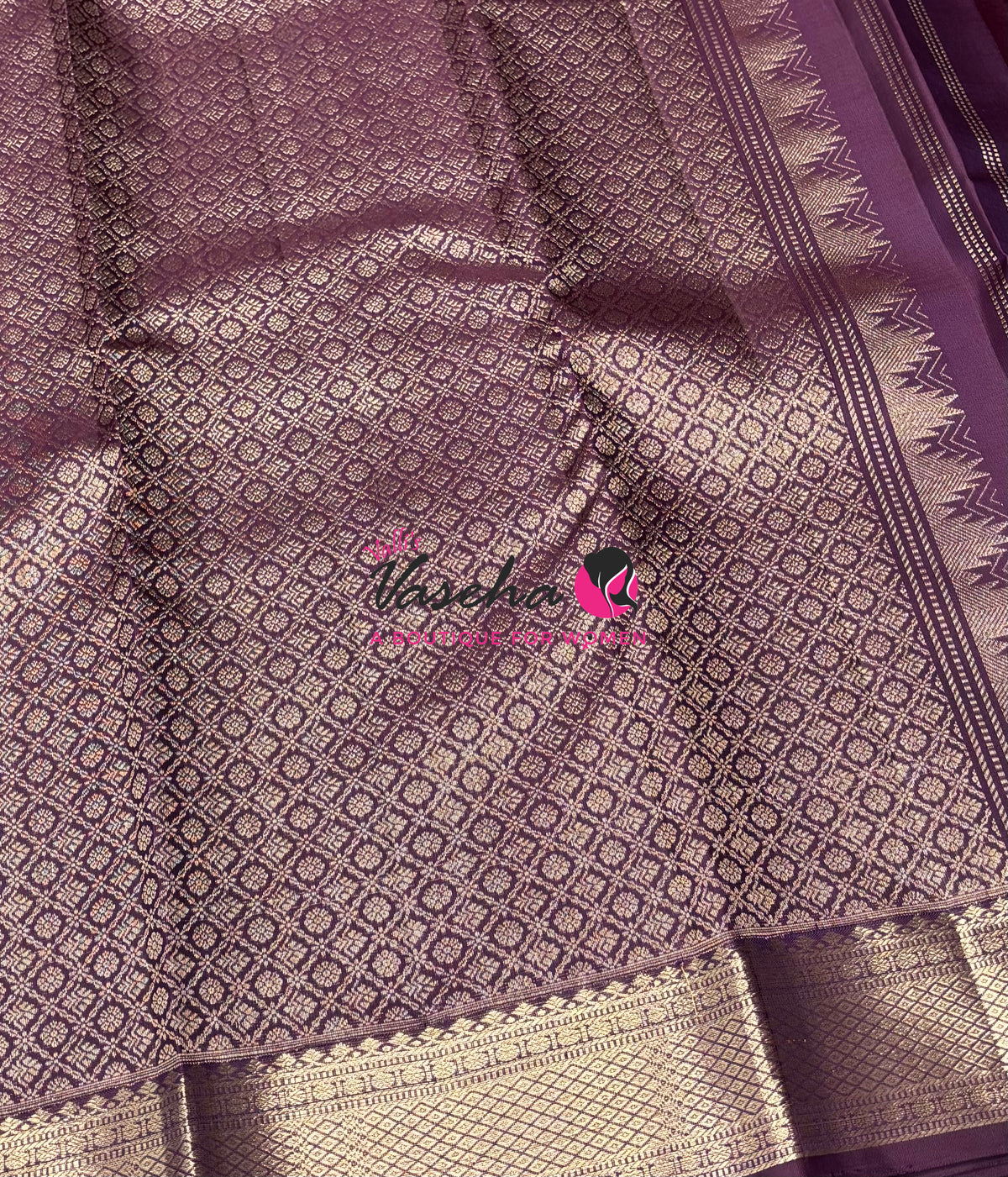 Pure Kanchipuram Silk Saree -Shade Of Wine  - 1 - VVPS093