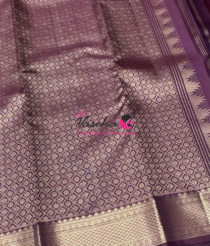 Pure Kanchipuram Silk Saree -Shade Of Wine  - 1 - VVPS093