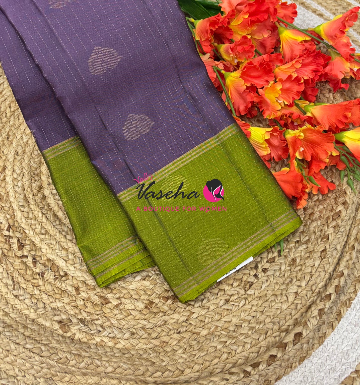 Half Mix - Pure Soft Silk Saree - Vairavoosi Pattern - Long Retta Petta Border with Butta - VVPSS107