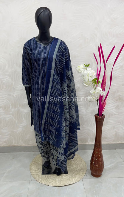 Ready Made - Semi Patiyala 3(pc) Set - Printed Cotton - VVRSP001