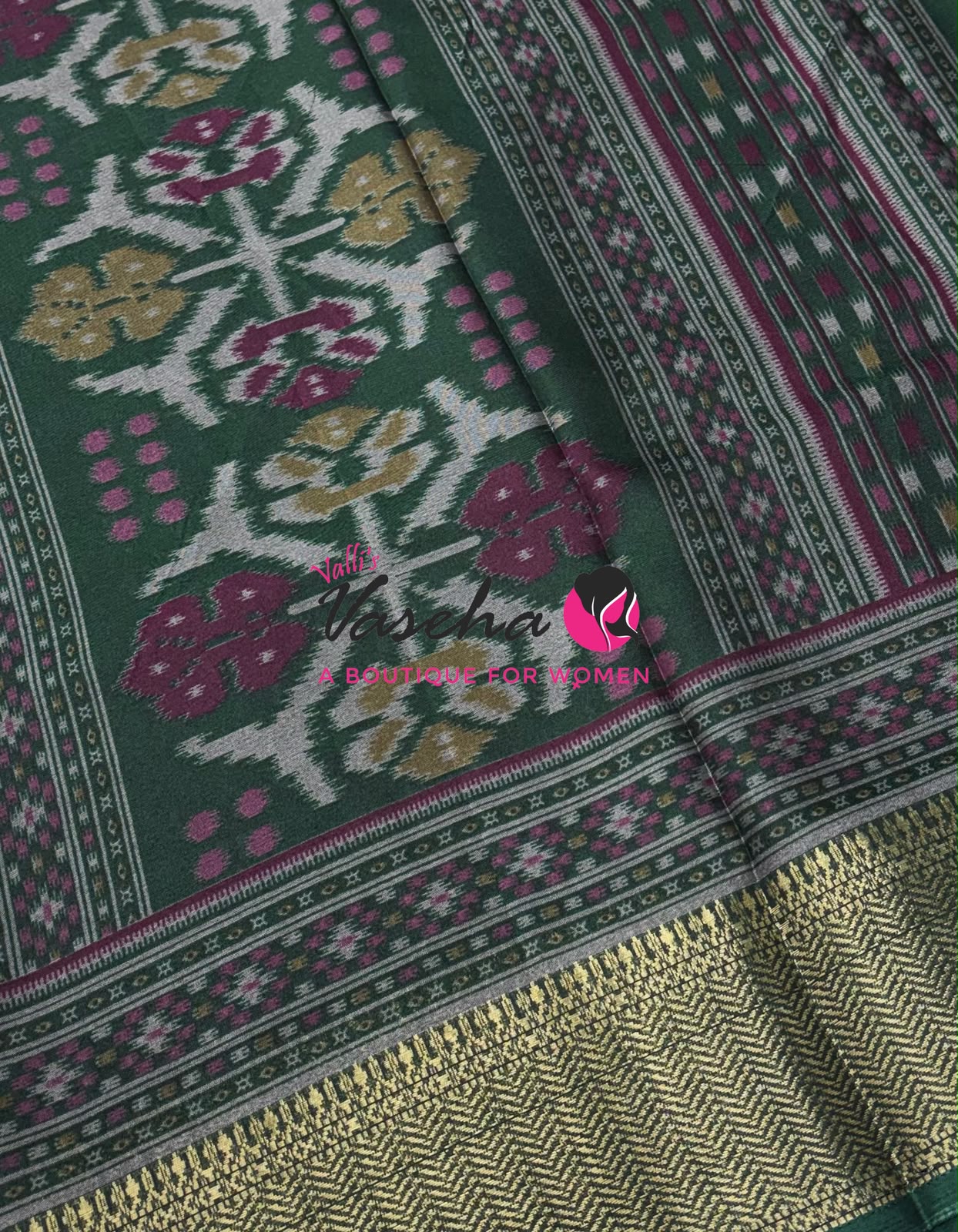 Casual Wear - Semi Patola Silk - Purple & Green Shade - VVSPS001