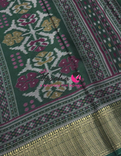 Casual Wear - Semi Patola Silk - Purple & Green Shade - VVSPS001