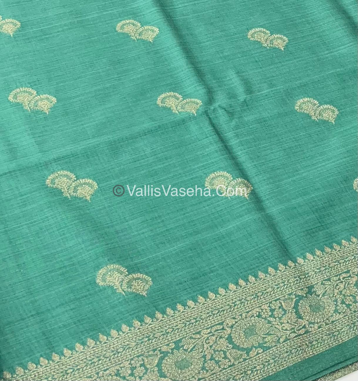 Banarasi - Heritage Silk - Semi Kathan Silk - Pistal Green Shade- VVBHS004