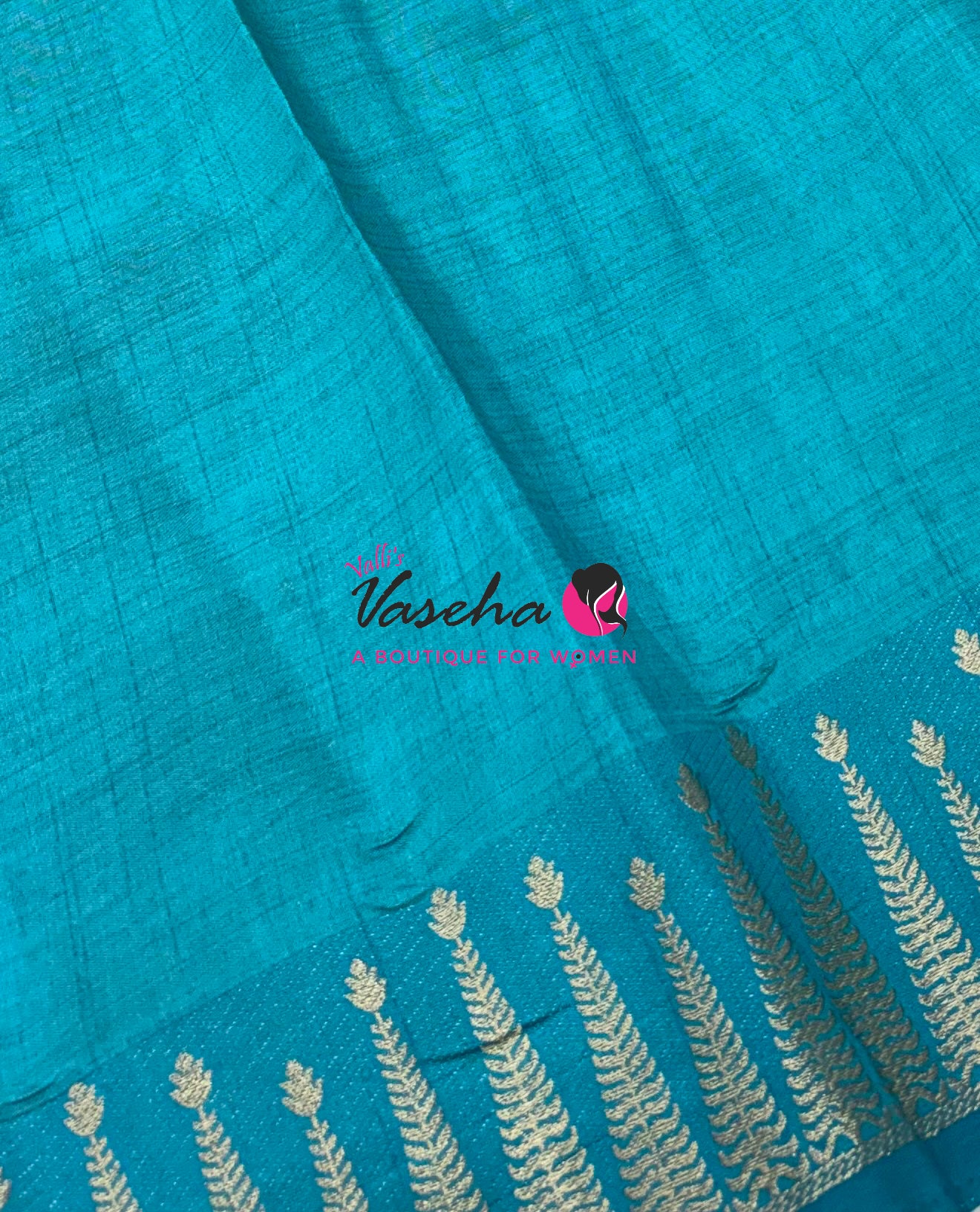 Semi Tussar Silk Saree | Blue Shade |VVSTS050