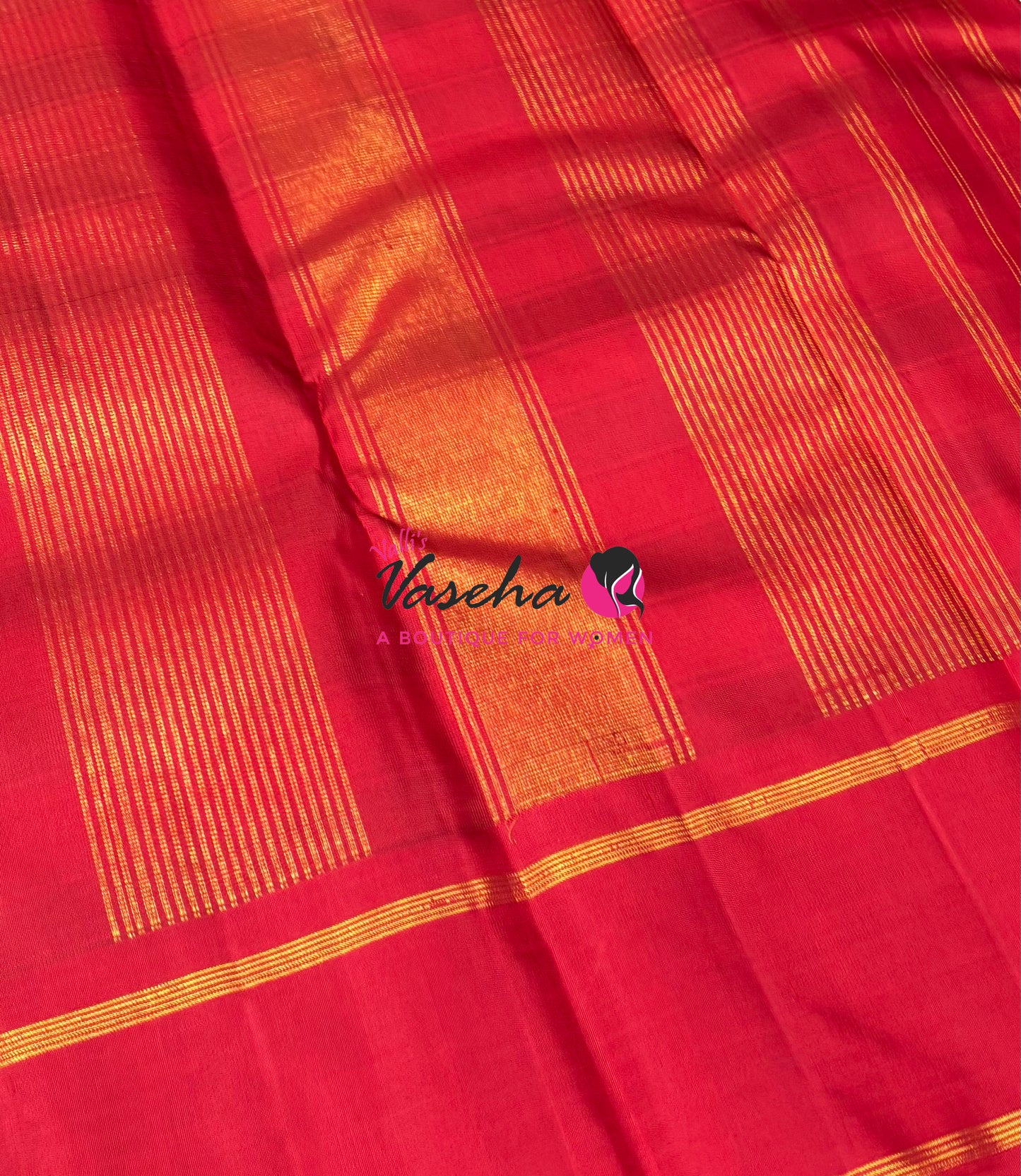 Pure Korvai Kanchipuram Silk Saree - Checks Pattern - Black & White with Red Combo - VVPS015
