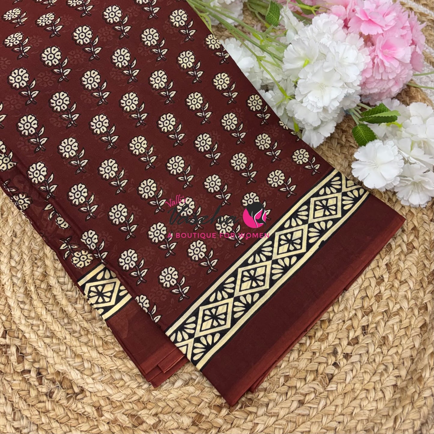 Pure Soft Mul Mul Cotton Sarees - Hand Block Prints - VVMMC011