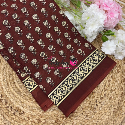 Pure Soft Mul Mul Cotton Sarees - Hand Block Prints - VVMMC011