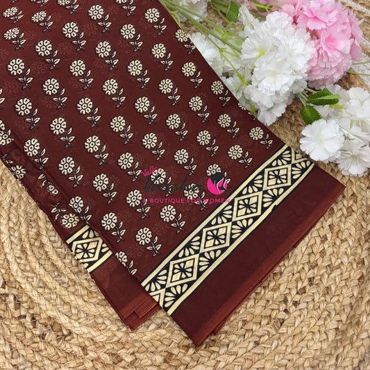 Pure Soft Mul Mul Cotton Sarees - Hand Block Prints - VVMMC011