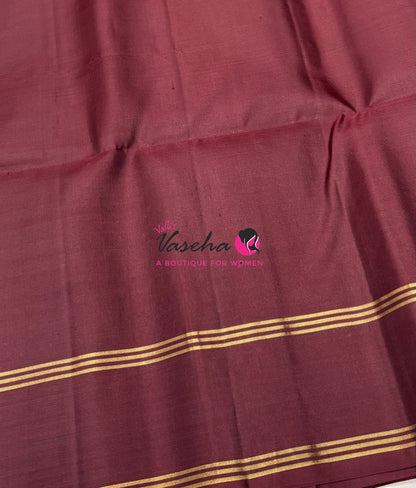 Pure Soft Silk Saree  - Grey & Brown Combo - VVPSS161