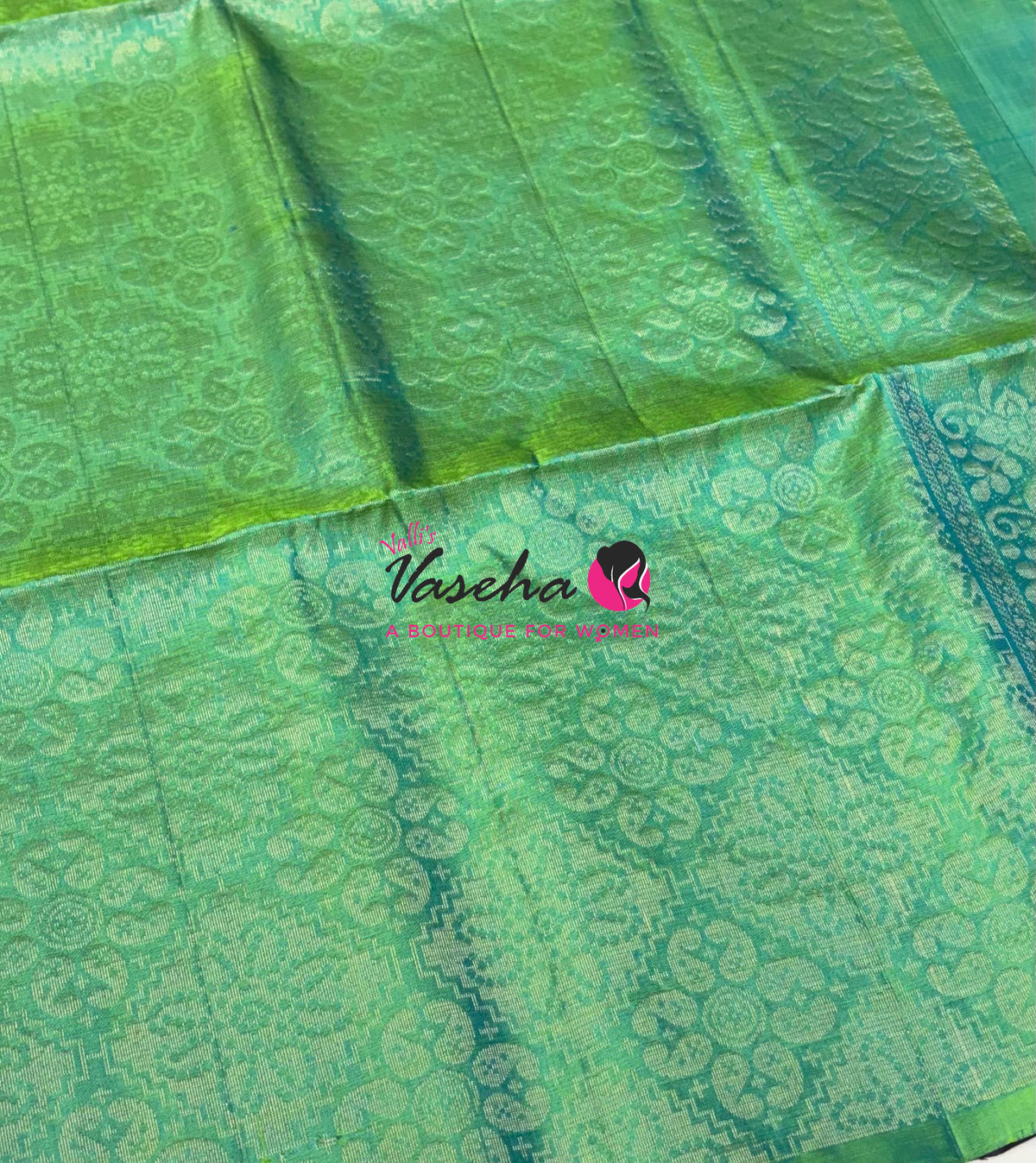 Pure Soft Silk Saree  - Purple With Dual Tone Green - VVPSS094