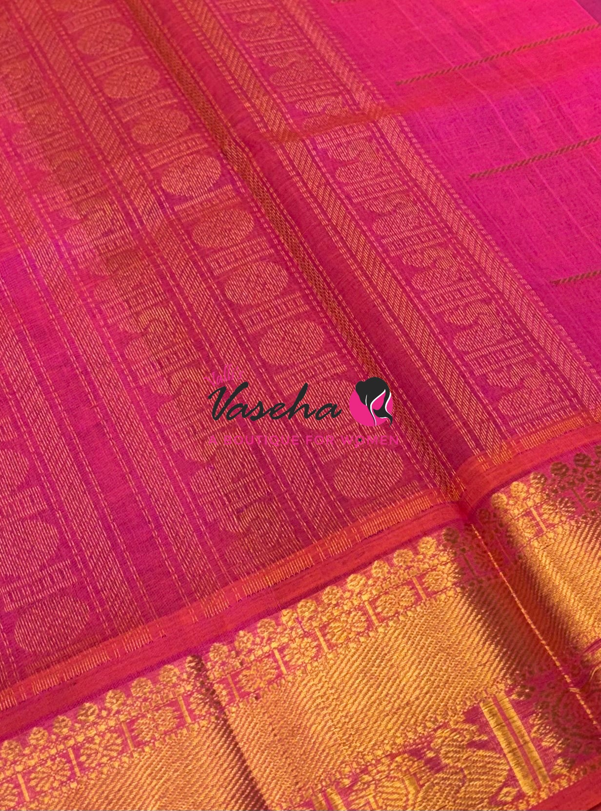 Pure Silk Cotton Saree - Mayil & Chakkaram Design - Blue With Pink Shade - VVMC001
